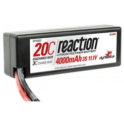 Pack REACTION 11,1V 4000mAh 3S 20C Lipo Coque rigide: EC3 (DYN9002EC)