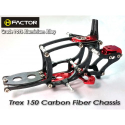 Heli Factor Trex 150 Carbon and 7075 Alloy Chassis - Red