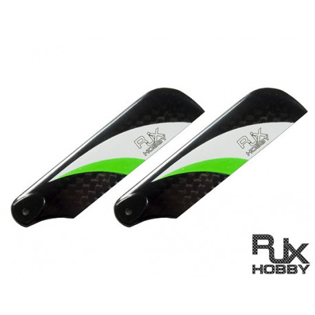 RJX Pale Anticouple Carbone Vector Green and White 68mm Tail CF Blades
