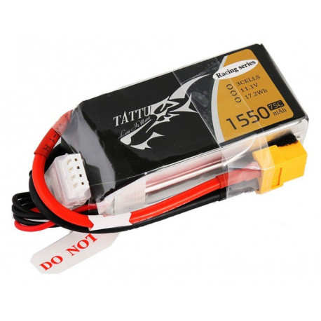 TATTU 1550mAh 11.1V 75C 3S1P Lipo Battery Pack-Victory Limited Edition (TA-75C-1550-3S1P-R)