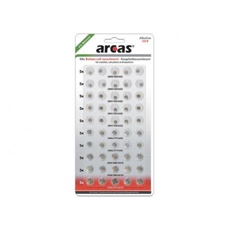 Pack de 50 piles bouton AG1-AG13 0% Mercury/Hg
