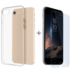Pack Protection iPhone 5/5s/SE - 1 Coque Silicone + 1 Verre Trempé 9H