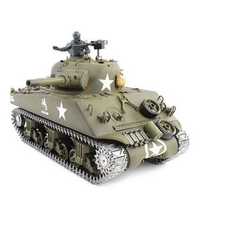Tank RC 1/16e de M4A3 Sherman RC avec de la fumée, le bruit & bb gun - Métal version pro